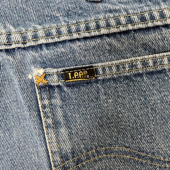 Vintage Lee Stonewashed Light Blue Jeans 34x30 Mens Union Label 100% Cotton USA - Picture 6 of 12